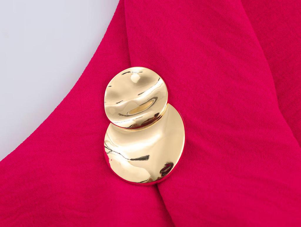 2025 Spring Women's European & American Style Fashionable Gold-Embellished Sleeveless Top