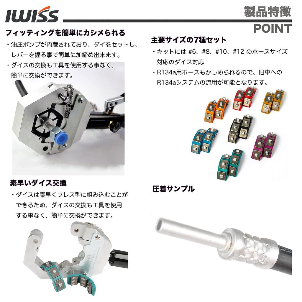 IWISS Hydraulische Crimpzange für Klimaanlagen-Crimpzange, Schlauch, FS-7842
