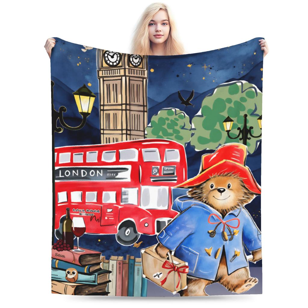 Großbritannien Paddington Super Warme Decke Braunbär Kinder Plüsch Überwurf Neuheit Outdoor Flanell Bettbezug Sofa Bettdecke
