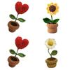 Handmade Potted Plant Artificial Knitting Flower Decoration Diy