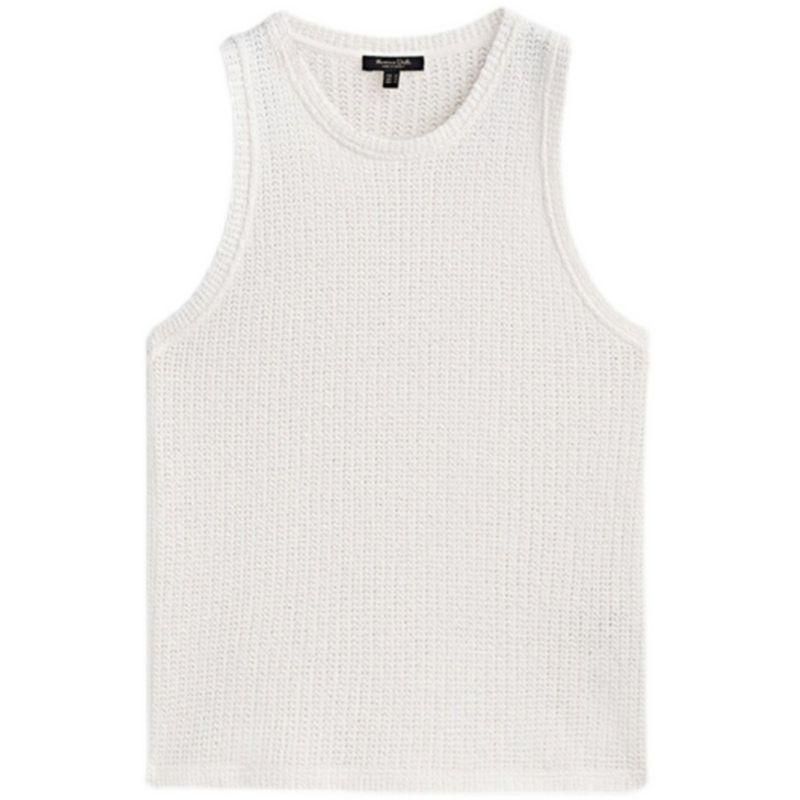 MD Women's Summer New Arrival Lightweight Plaid Cotton Sleeveless Knitting Vest T-shirt Female 06804533712