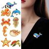 Metal Octopus Badge Cartoon Sea Animal Brooch, Dolphin Whale Seahorse Enamel Marine Brooch Pin, Hats Bags Scarves Clothes Decorative Accessory Ocean
