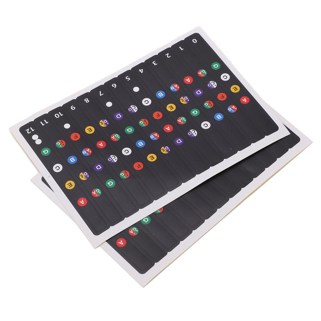 2Pcs Ukulele Fretboard Stickers Chord Fret Note PVC Finger Guide for Beginner Concert