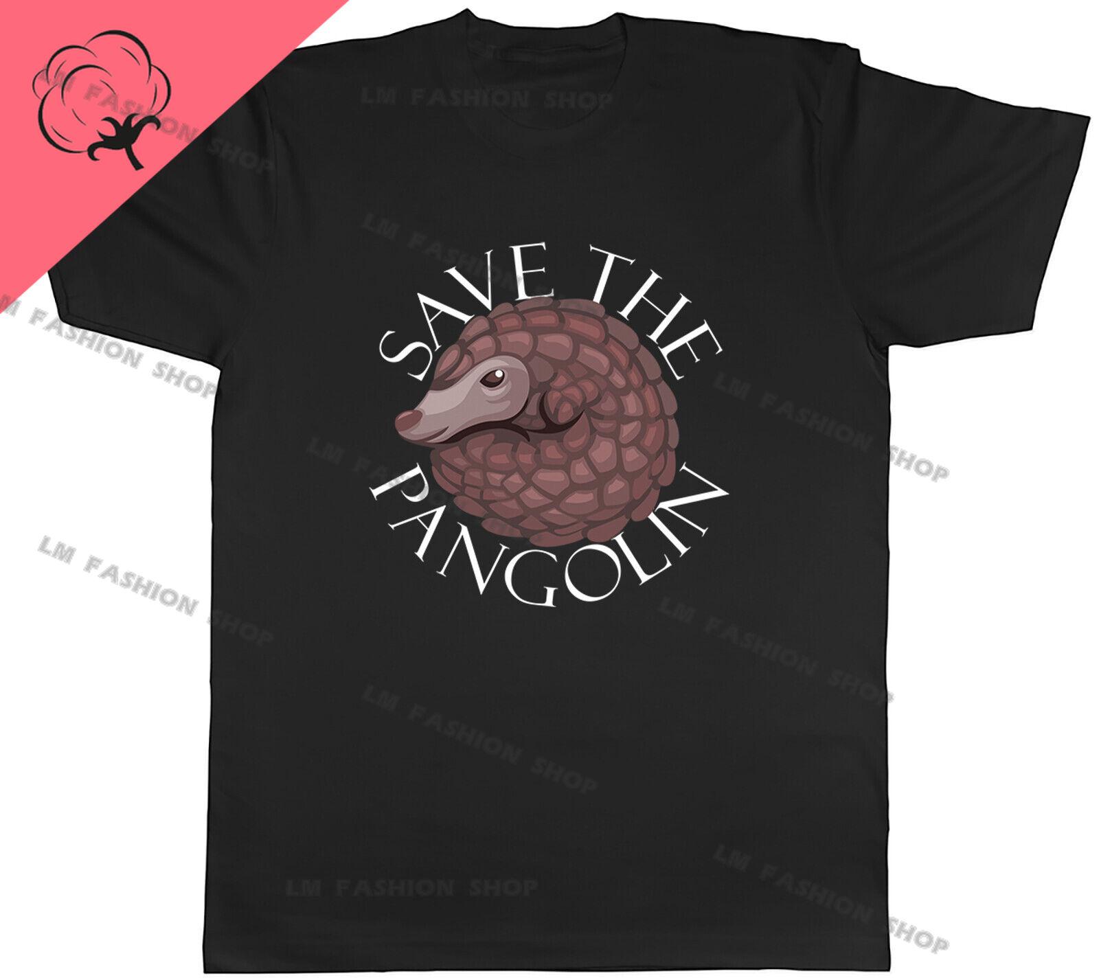 Save The Pangolin Graphic TShirts Men s Clothing Short Sleeve Tops Cotton Tees Women s Printed T-Shirt 3XL