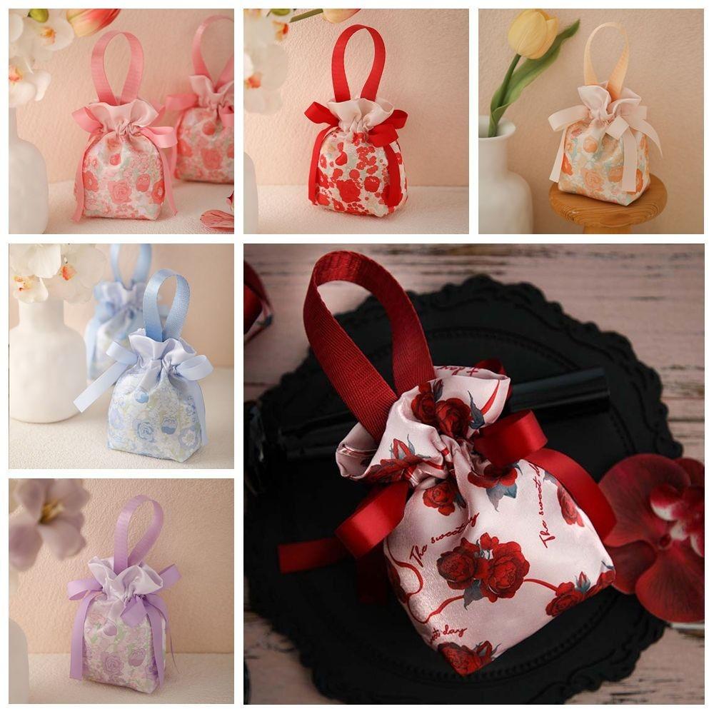 Kreative chinesische Stil Braut und Bräutigam Partyzubehör Brokat Chinesischer Knoten Süßigkeitentasche Verpackungstasche Henkeltasche Hochzeitsmitbringsel Geschenk