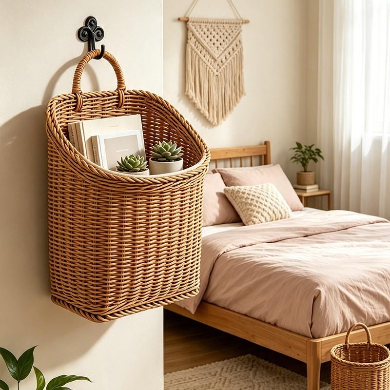 Wall-Mounted Kitchen Storage Basket Ginger Garlic Herbs Vegetables PP Hanging Organizer Multi-Use Pantry Rack