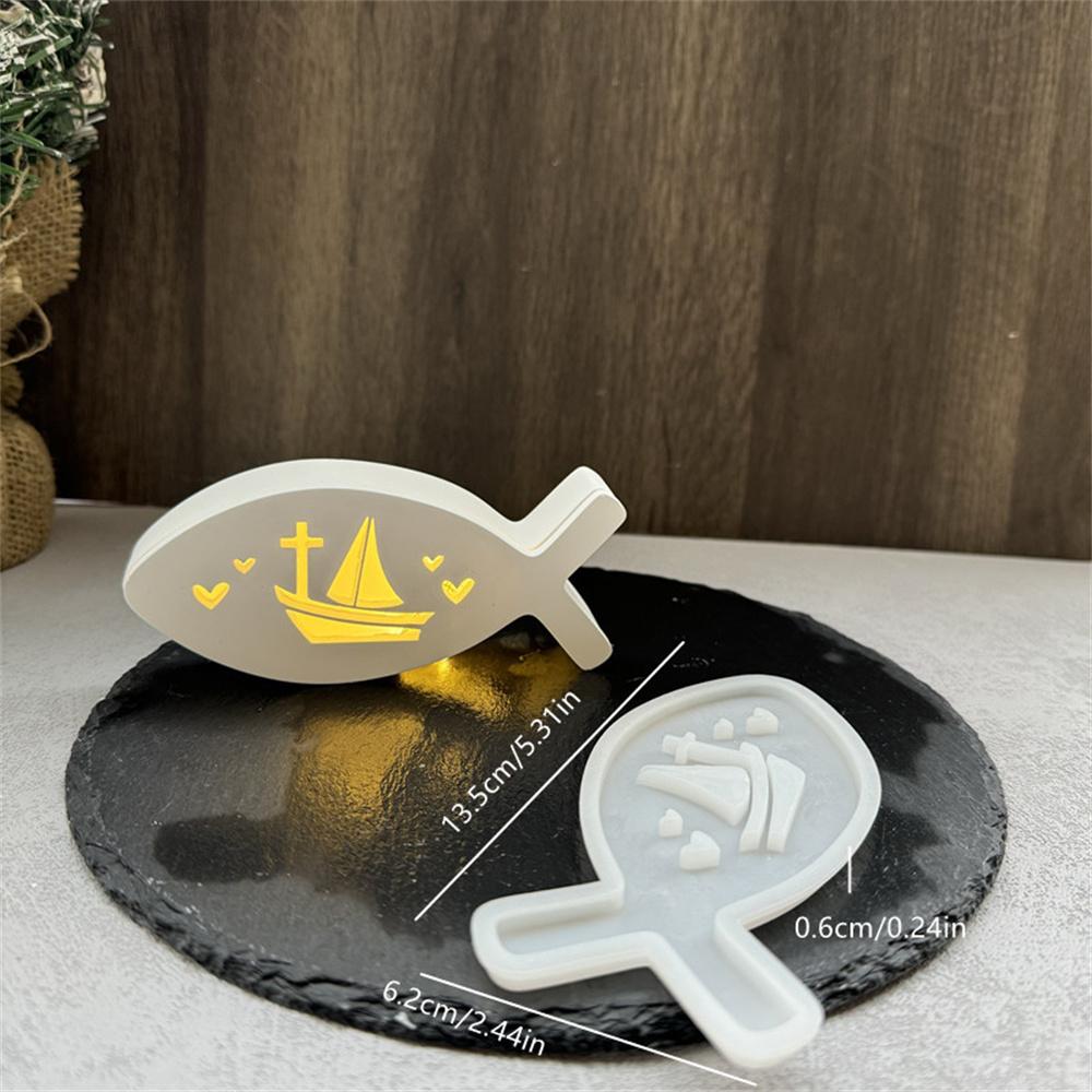 

Силиконовая форма для украшения в виде рыбы, световая, форма для украшения, рыбка Иисуса, многоразовый подсвечник, атмосферная лампа, украшение, подсвечник, украшение для дома