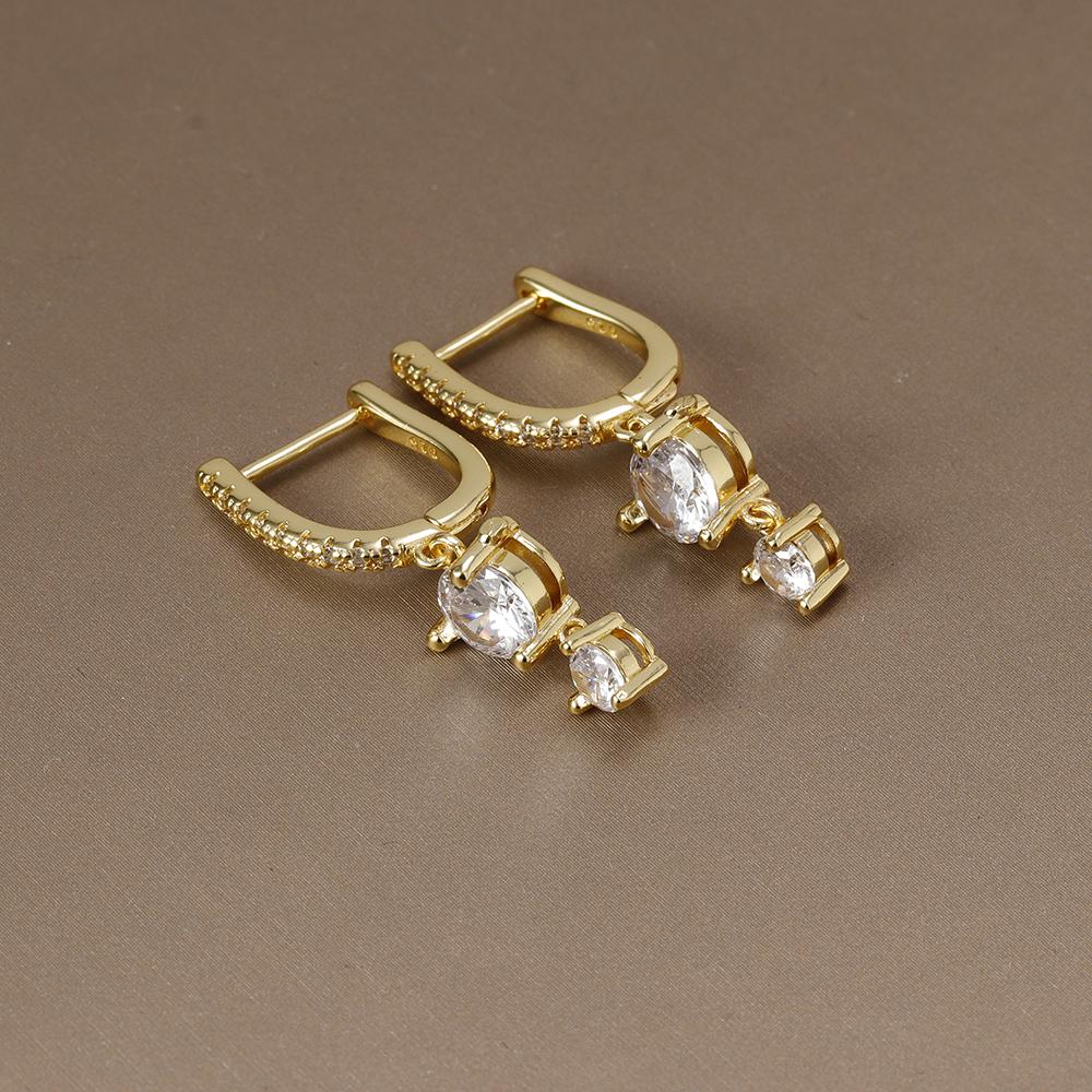 Neue Klassische Edelstahl Zirkon Quadratische Kette Creolen Damen Klein Anhänger Knorpel Helix Tragus Piercing Schmuck