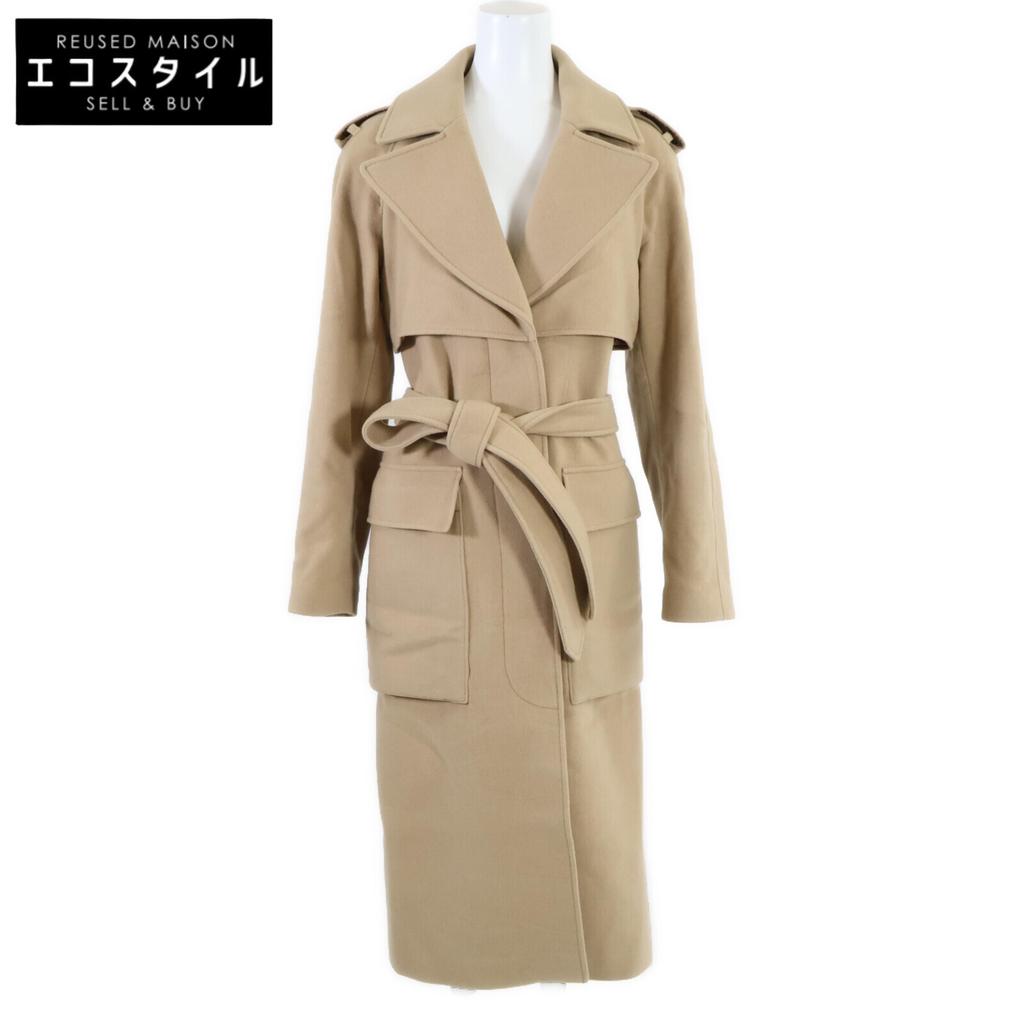 Burberry [Domestic Regular] 8044685 Wilsford Felt Cashmere Cargo Pocket Trench Coat 38 beigeUsed