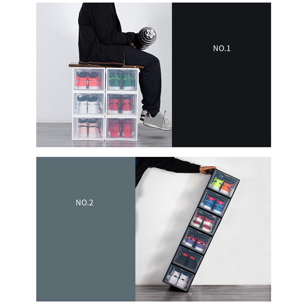 Plastic Shoe Box Transparent Storage Container For Shoes Socks Underwear Clothing Basketball Shoes Cabinet Organizer Home Desk