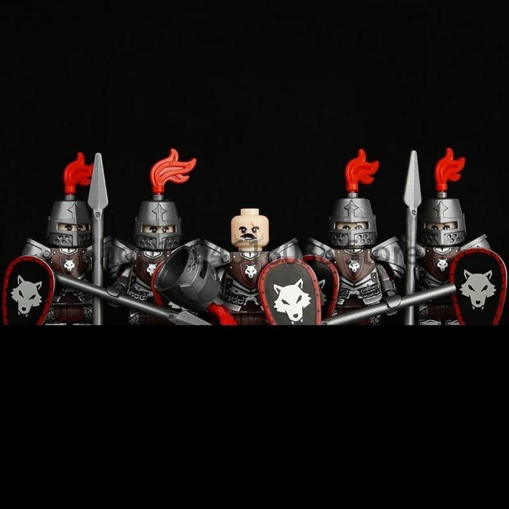 

Зеленый Дракон Вороны Рыцари Щит Фигурки MOC Средневековые Древние Рыцари Сцена Строительный Блок Креативные Игрушки для Детей