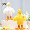 Resin Duck Ornament Muscular Figurine, Strong Fitness Statue, Statue White Yellow Shape for Table Decor Figure