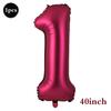 Giant 32 Inch Number Balloon Set Metallic Rose Red Foil Helium Balloon Kit DIY Happy Birthday Party Decor Kids Adult Anniversary