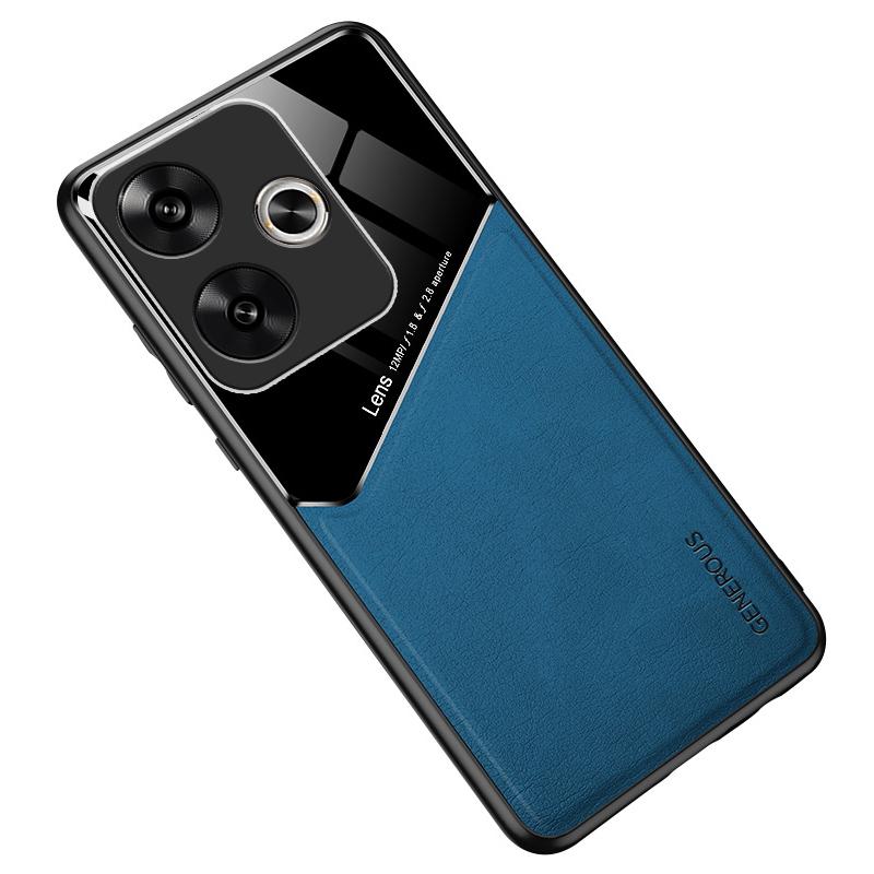 

Для Xiaomi Redmi Turbo 3 5G/Poco F6 5G Чехол для мобильного телефона из ПУ+ТПУ+ПК с поддержкой магнитного автомобильного крепления Blue