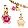 925 Silver Charms Flower Red Murano Glass Beads Earring Pendant Bracelets Necklaces Womens DIY Jewelry Gift