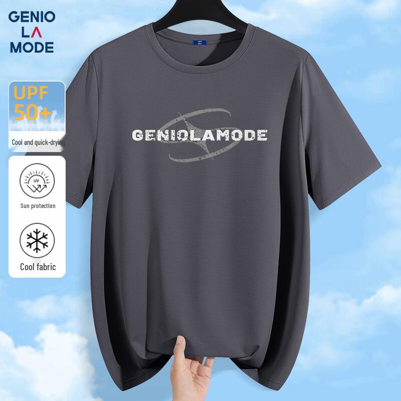 GENIOLAMODE Men s Ice Silk Quick-Dry Short Sleeve T-Shirt M