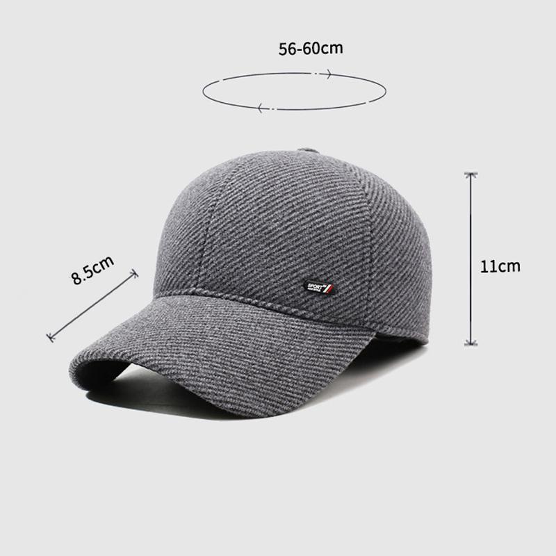 Hat Men's Winter Warm Cap Middle-Aged and Elderly Winter Outdoor Ear Protection Baseball Cap Dad Cap