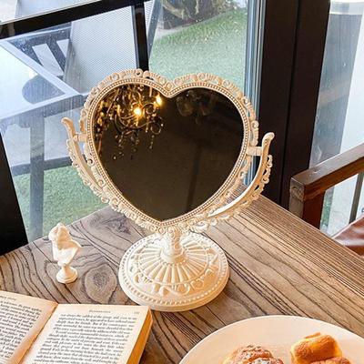 1 Pcs Cosmetic Mirror Desk Type Vintage European Style Desktop Makeup Mirror Household Makeup Supplies