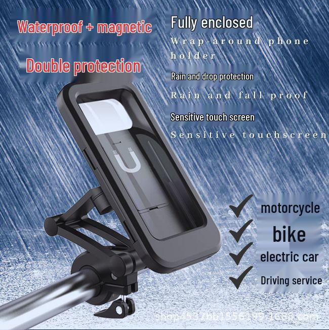 Waterproof Magnetic Phone Holder Bag for Motorcycle & Bicycle Navigation