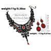 Vintage Lace Gothic Necklace Earring Set Women - Handmade Retro Floral Geometric Pendant Jewelry Accessories