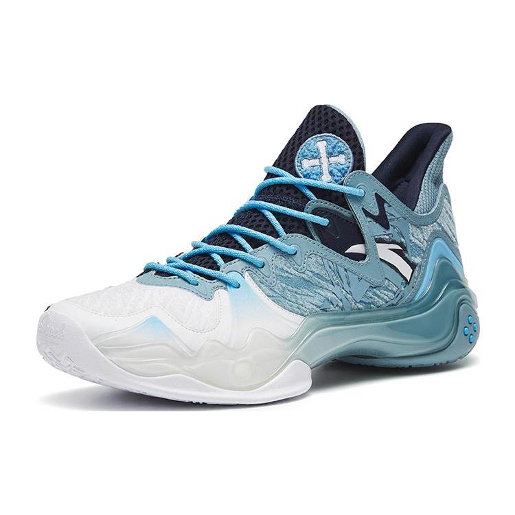 Anta Shock Wave 4 Husky Cushioning Anti-Slip And Wear-Resistant Low-Top Performance Basketball Shoes Blue White 112241106-4