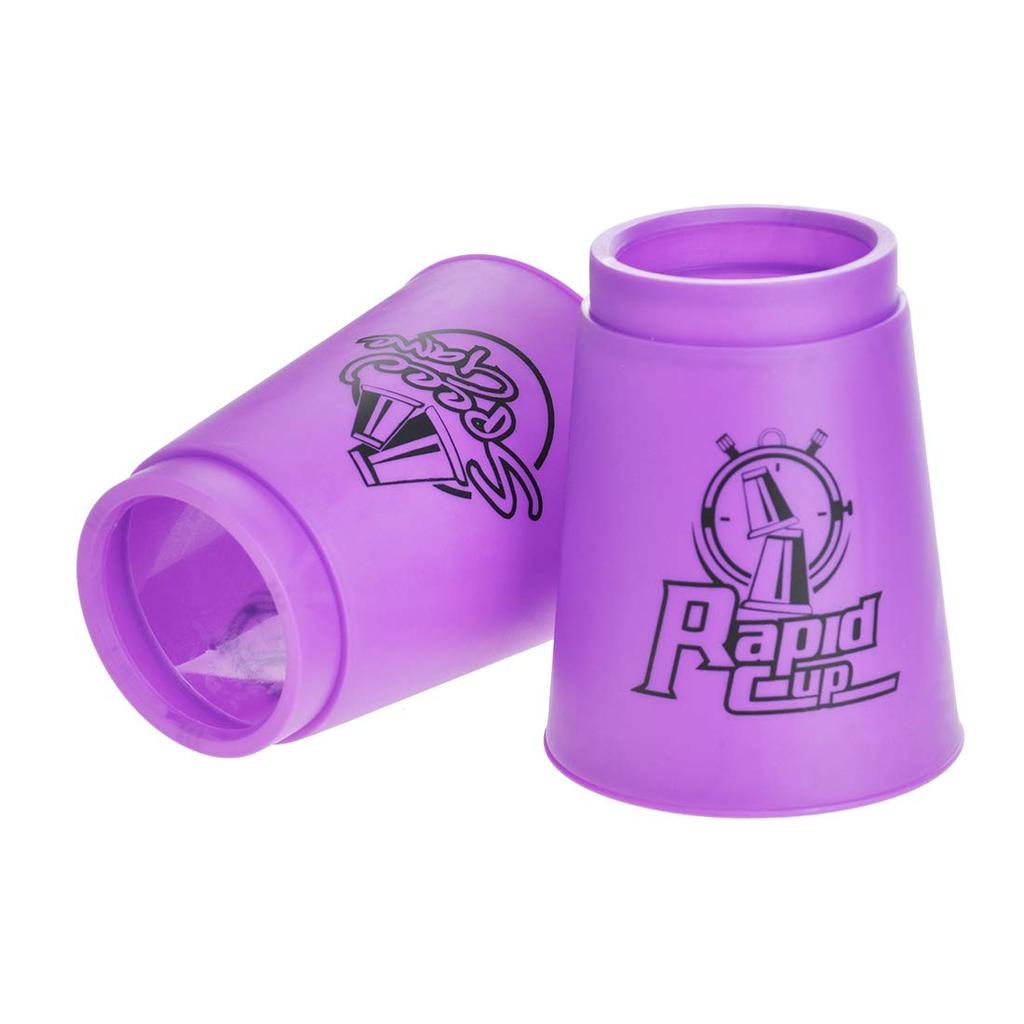 CYFIE Sports Stacking Cups Set of 12 Overlap Cups for Sports Stacking Handheld Rod Storage Bag Thick Plastic Competition Use Purple