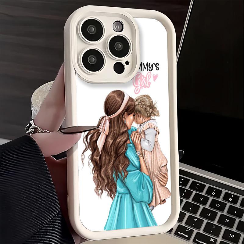 Phone Case for iPhone 17 Air 16E 15 16 Pro Max Mom Baby Girls Theme Cover 14 Plus 13 12 Mini Soft Shell Silicone Fundas