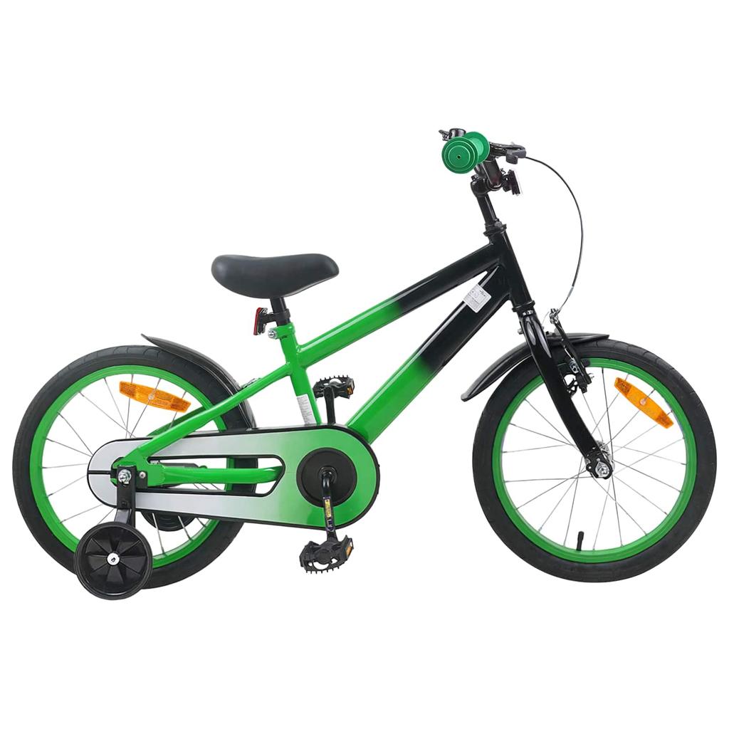 Kids  Bicycle 16 Inch for Ages 4 6 Green & Black