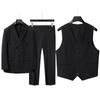 Men's Double-Breasted Striped Stretch Suit Set, Loose Fit, Plus Size for Big & Tall, Perfect for Weddings.