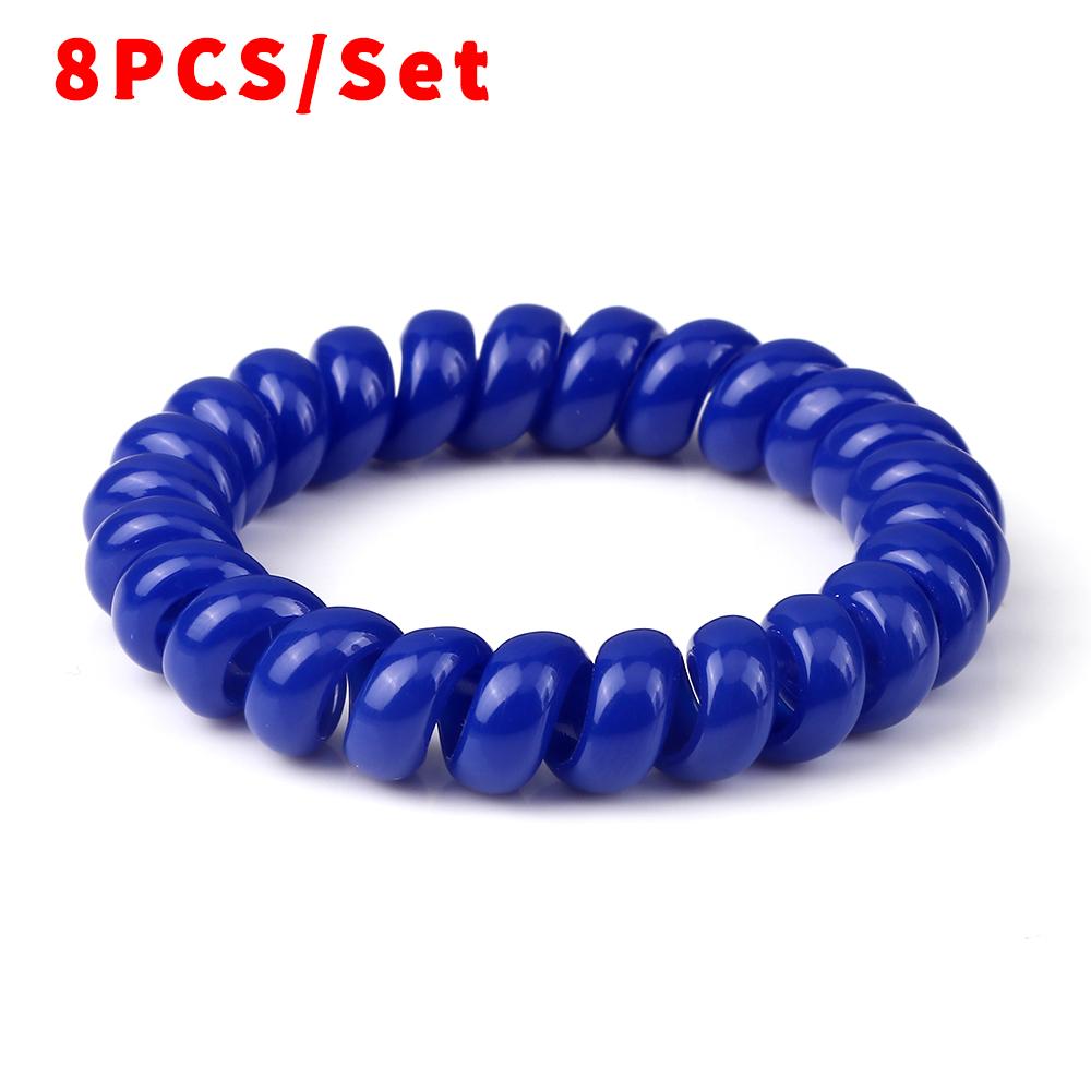 8PCS/Set Fashion Girls Telephone Wire Elastic Hair Bands Hair Ties for Women Ponytail Holder Hair Rope Accessories Gum