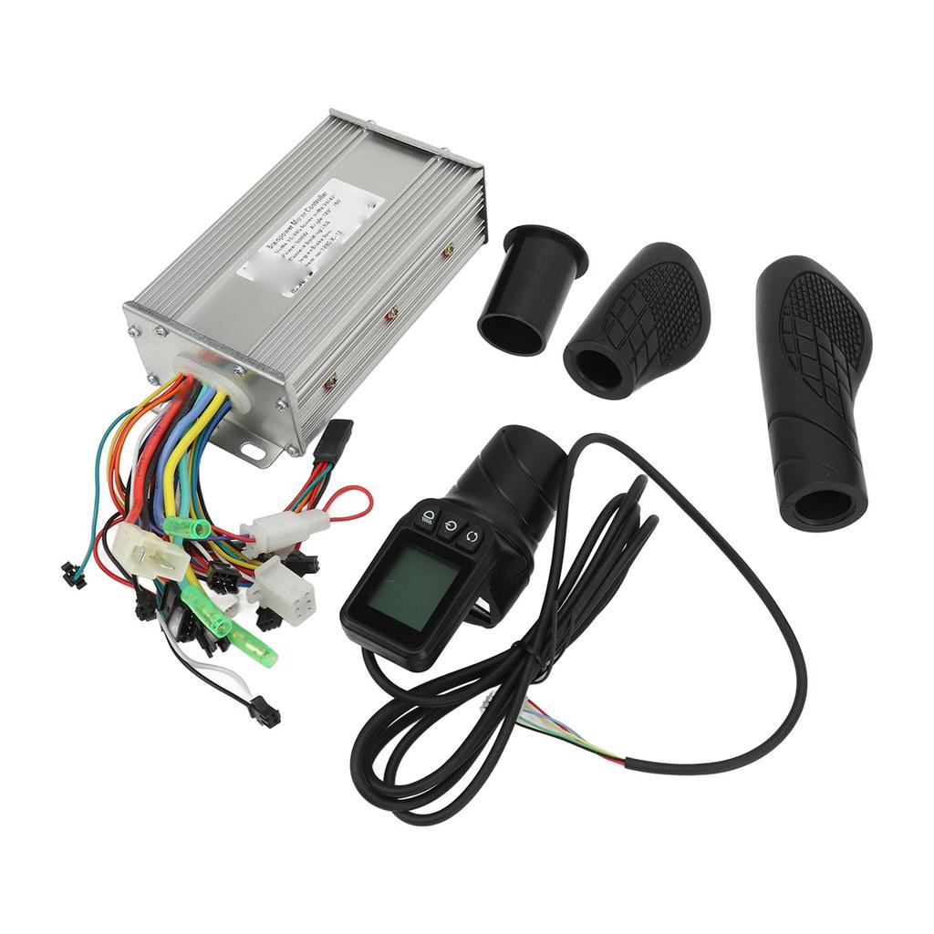 36V 48V 500W 28A Electric Bike Scooter Controller with 128DX Half Twist Throttle Grips Electric Bicycle Controller Kit