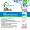 Matrikx 10-inch CTO Carbon Block Filter, Chloramine Reduction, 2.5" X 10", 32-250-10-MATRIKX