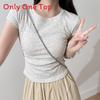 Cotton Short Sleeve T Shirt For Women With Pleated Design For Spring Summer Casual Wear