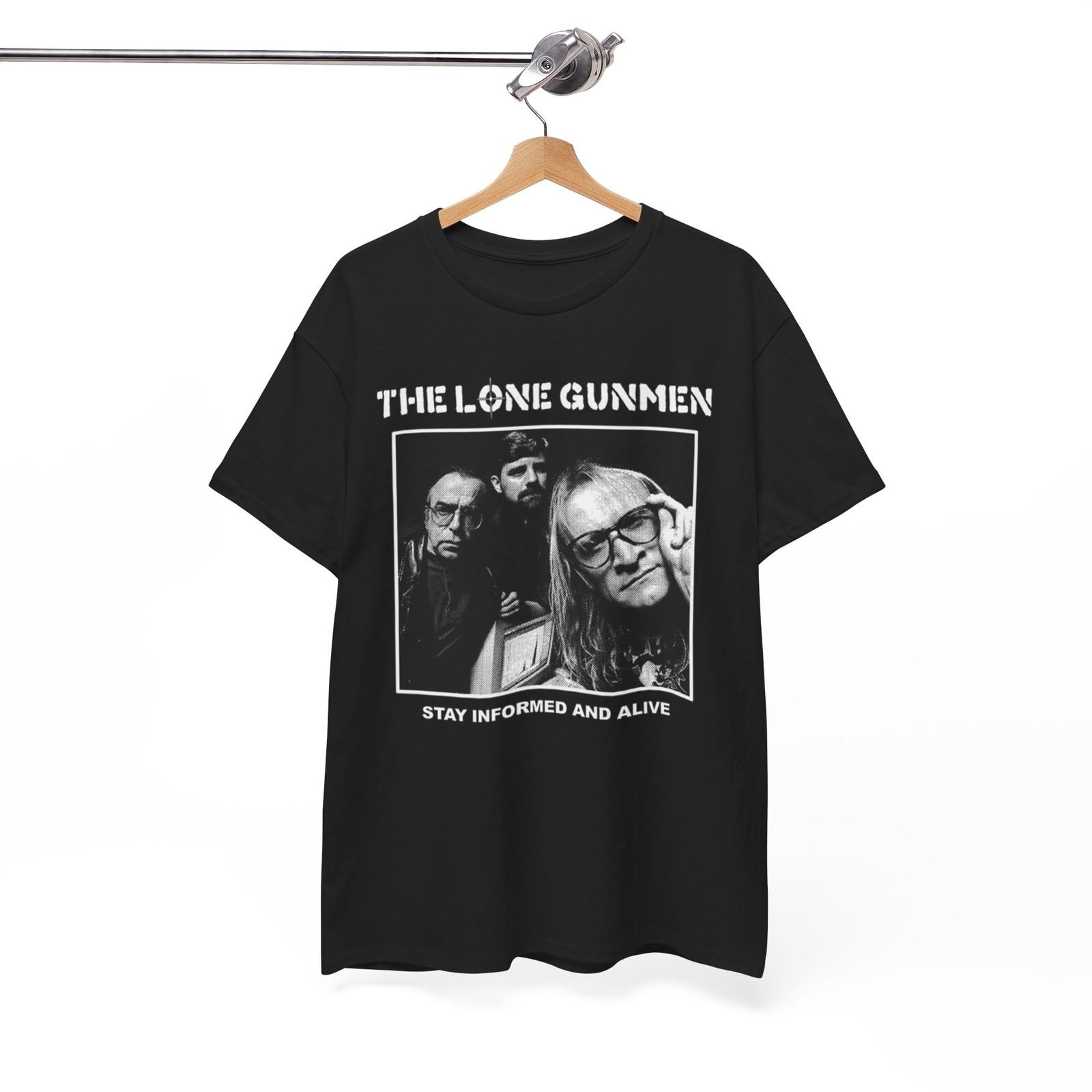 The Lone Gunmen T-Shirt : Stay Informed And Alive T-Shirt, Unisex Tee S