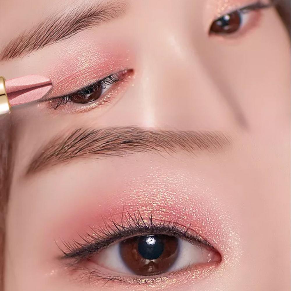 Verlaufender Zweifarben-Lidschattenstift, Ein-Klick-Lidschatten, Perlglänzende Erdfarbe, Nicht leicht abzutragen, Aufhellend