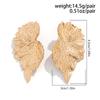Exaggerated metal ginkgo biloba stud earrings, trendy girl sweet cool wind shell pattern earrings