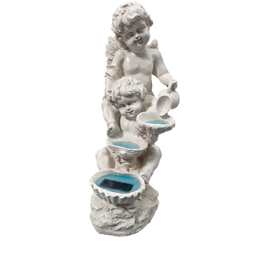 European Style Solar Angel Resin Water Flow Lights for Garden Decor