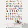 Cute Animal Wall Stickers 26 Letters of the Alphabet and Lowercase English Jungle Animals Stylish Character Wall Transfer Stickers for DIY Decor