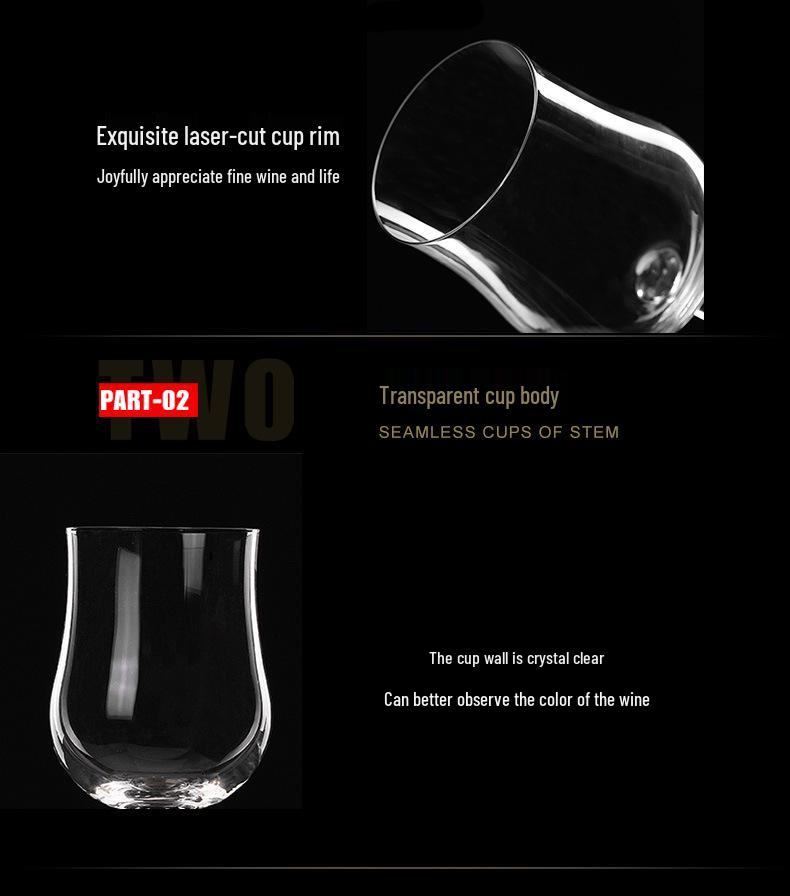 Shidao Tulip Crystal Wine Glass: High-Stemmed Glass for Spirits & Red Wine, Ideal for Home & Bar Use