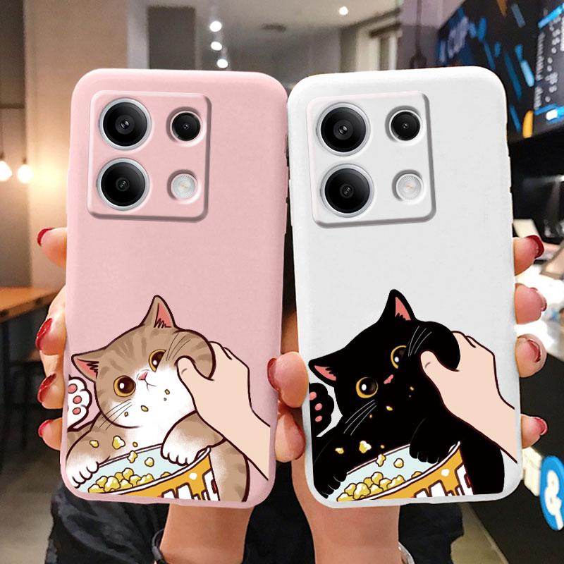 Cartoon Hülle Für Redmi 13C 4G 5G 13R Note 13 Pro Redmi13 Note13R Poco C65 M6 Pro X6 PocoM6 Niedliche Katzen Hülle Weicher Stoßfänger Paar