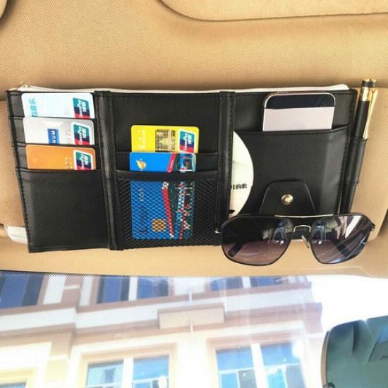 Car Front Sun Visor Organizer Pouch Bag Pocket Card Storage Holder Accessories*
