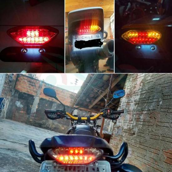 Motorcycle Signals Turn 16 Brake LED Plate Tail Running Integrated License Light