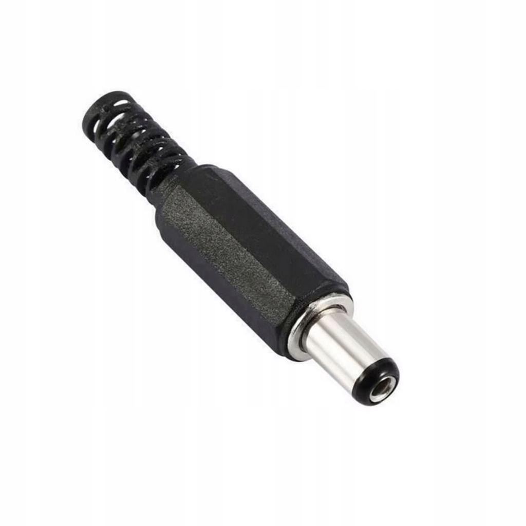 DC-Buchse 5,5/2,1 mm an Kabel gelötet