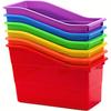 6pcs Durable Book and Binder Holder, Files Book Bins for Classroom, Plastic Vertical Storage Book Organizer Folder Office
