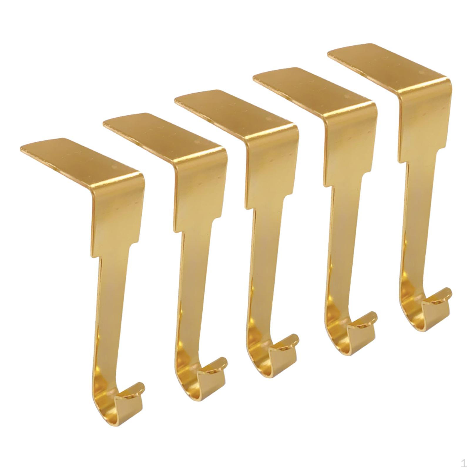 

5pcs Christmas Stocking Holders for Mantle, Fireplace Mantel Hooks Xmas Party золотой