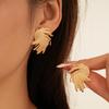 Unique Metal Twist Geometric Big Stud Earrings for Women New Fashion Romantic Gold Color Earrings Jewelry Valentine's Day Gifts