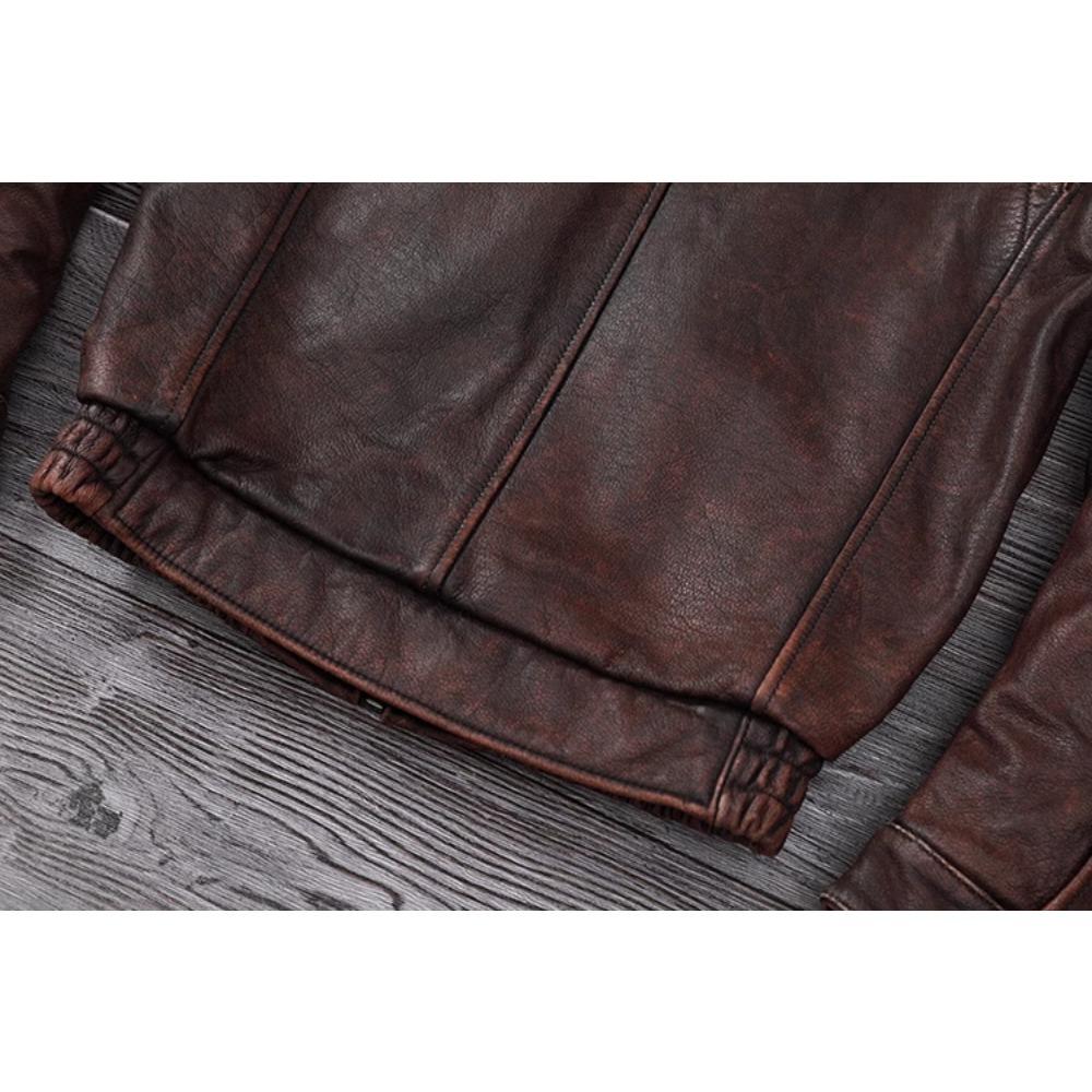 Chinese Size Vintage Genuine Leather Jacket Men Real Cowhide Air Force Flight Suit A2 Pilot Jacket Bomber Jacket