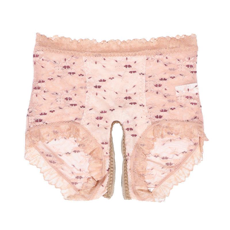 Japanese sexy small floral lace open-crotch triangle panties for women's pure desire to seduce sex, large size high-waisted breathable panties