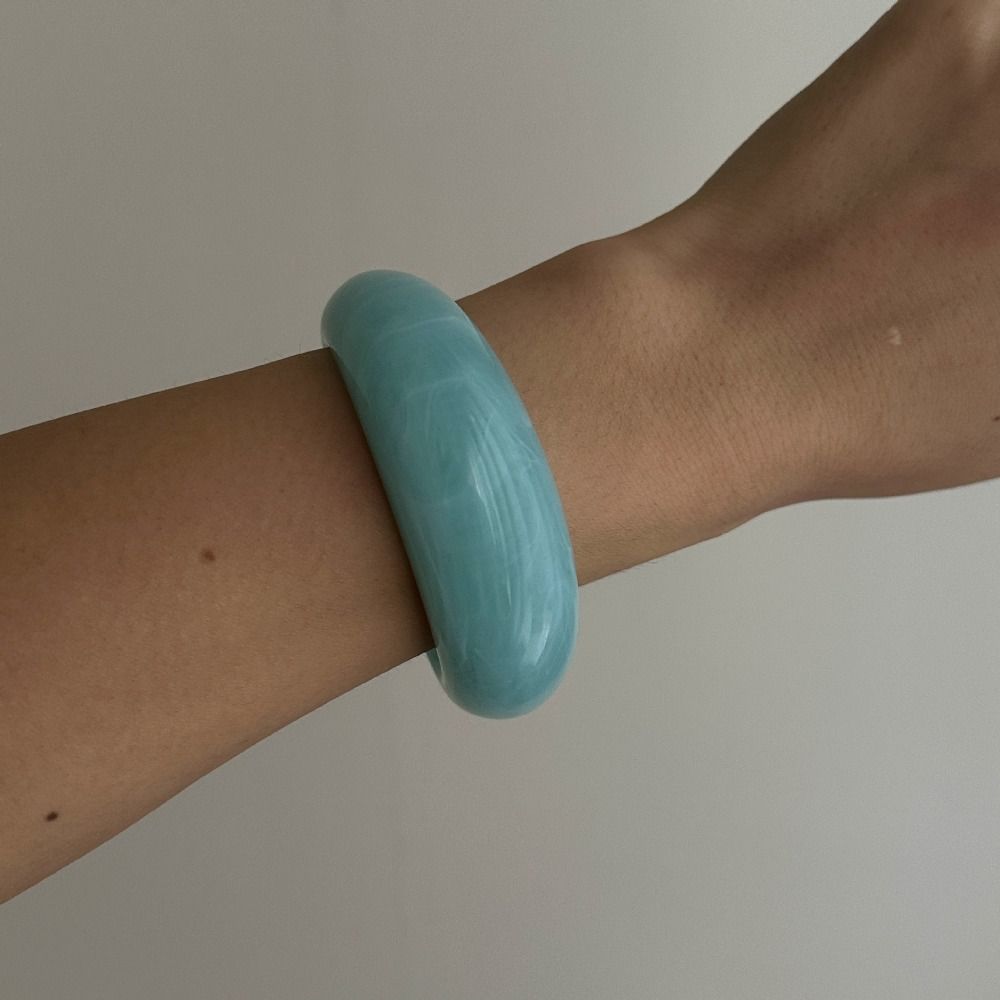 Transparent Acrylic Open Bangle Bohemian Retro  Hand Ring Cute Cuff Wide Bracelet  Women