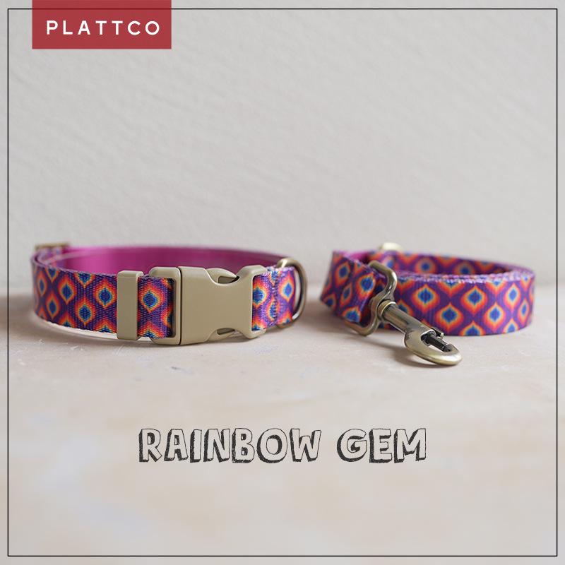 PLATTCO New Purple Pet Print Leash Set (Model PDC362) Extra Large